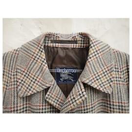 Burberry-Casaco de tweed masculino vintage da Burberry 48-Castanho claro
