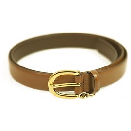 Lauren Ralph Lauren Hellbrauner Ledergürtel mit goldfarbener Schnalle Größe XL Braun