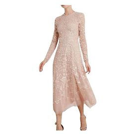 needle & thread rosmund sequin ballerina dress size 14 piowder pink Beige