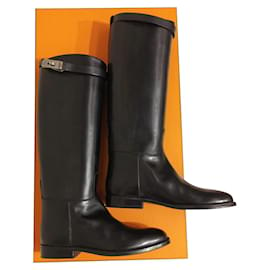 Hermès-Hermes Classic Black Riding boots Petite Version EU37-Black