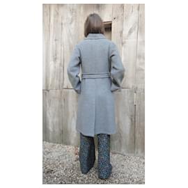 Burberry-abrigo de mujer Burberry vintage 38-Gris