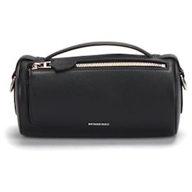 Burberry-Burberry Barrel Leather Crossbody Bag in black calf leather leather-Black