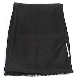 Salvatore Ferragamo-Ferragamo Gancini Scarf in black Silk-Black