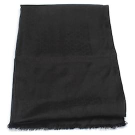 Salvatore Ferragamo-Ferragamo Gancini Scarf in black Silk-Black