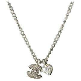 Chanel-04A CC Crystal Heart Chain Necklace 6cas1012-Other