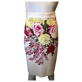 Jupe fleurie laine vierge Blumarine Multicolore