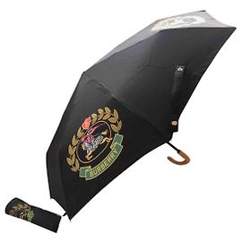 New Burberry umbrella with automatic opening label leather handle Black