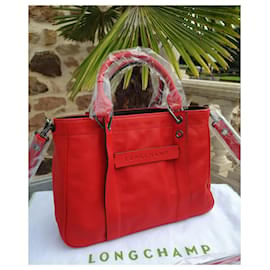 Longchamp-Bolsa 3D Longchamp em couro vermelho-Vermelho