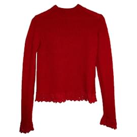 Moncler-MONCLER TRICOT WOOL SWEATER-Red
