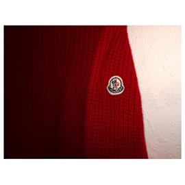 Moncler-MONCLER MAGLIA IN LANA TRICOT-Rosso