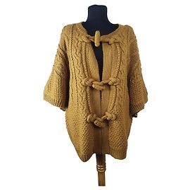 Cardigã Sessun Amarelo de Lã e Alpaca Amarelo