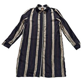 Cappotto Chloé Stora Murano blu navy con strisce beige e rosse Blu navy