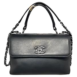 Chanel-Handbags-Black,Silver hardware