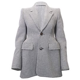 Balenciaga Hourglass Blazer em Lã Houndstooth Preto e Branco Outro
