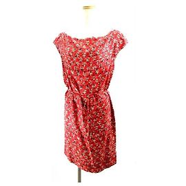 [Usado] Carolina Herrera Vestido De Una Pieza De Seda Total Pattern Rojo Rojo 4 M señoras Roja
