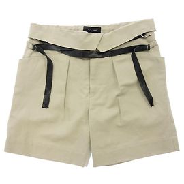 [Usado] ISABEL MARANT Shorts de linho de algodão com cinto de couro 36 senhoras bege Bege