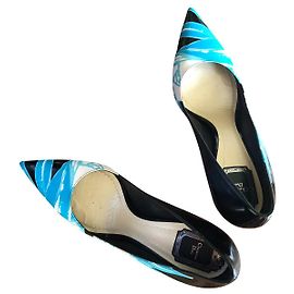 Christian Dior Midnight Blue Leather Heels Black