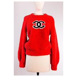 Chanel-2019 Neuer CC Teddy-Pullover-Rot