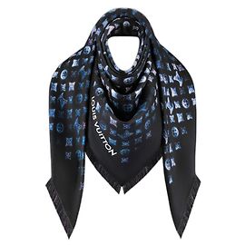 Louis Vuitton Monogram Flight Mode Seidenschal Blau Blau