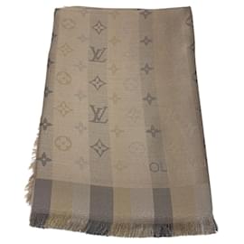 Louis Vuitton-louis vuitton so shine monogram shawl-Beige