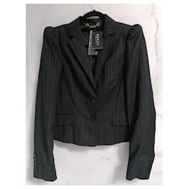 Gucci-Gucci jacket with shoulder pads-Dark grey