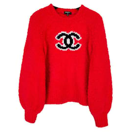 Chanel-Suéter icónico CC Teddy-Roja