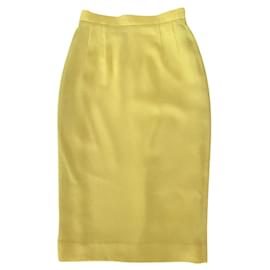 Kenzo-Falda tubo de lana amarillo limón T.34-36-Amarillo