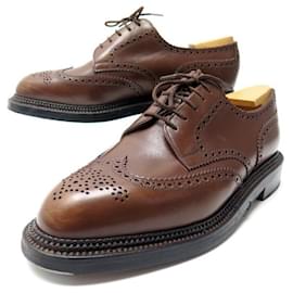 JM Weston-JM WESTON DERBY SHOES 590 TRIPLE INSOLES 8.5D 42.5 BROWN LEATHER SHOES-Brown