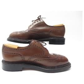 JM Weston-JM WESTON DERBY SHOES 590 TRIPLE INSOLES 8.5D 42.5 BROWN LEATHER SHOES-Brown