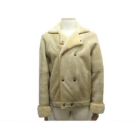 Hermès HERMES JACKET SIZE JACKET 50 M IN LAMB LEATHER RETURNS SHEARLING COAT Beige
