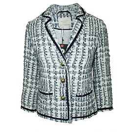 Kate Spade Blue & White Tweed Jacket Blue