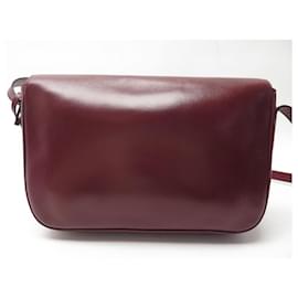 Delvaux-DELVAUX BANDOULIERE HANDBAG IN BURGUNDY LEATHER 28 CM LEATHER HAND BAG-Dark red