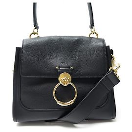 Chloé NUOVA BORSA A SPALLA CHLOE TESS DAY S IN PELLE NERA BORSA A MANO BORSA A MANO Nero