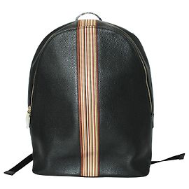 Paul Smith Sac à dos en cuir noir à rayures Noir
