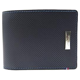 St Dupont-NEW ST DUPONT DEFI WALLET 170601 NAVY BLUE LEATHER WALLET CARD HOLDER-Navy blue