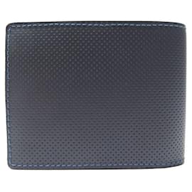 St Dupont-NEW ST DUPONT DEFI WALLET 170601 NAVY BLUE LEATHER WALLET CARD HOLDER-Navy blue