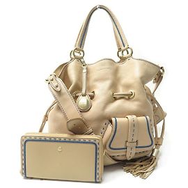 BOLSA LANCEL PREMIER FLIRT M + BOLSA DE COURO BEGE Bege
