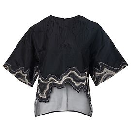 3.1 Phillip Lim Besticktes Oberteil mit Mesh-Detail Schwarz