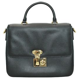 Dolce & Gabbana Black Miss Linda Saffiano Tote Black