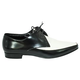 Saint Laurent Scarpe stringate nere e bianche Nero