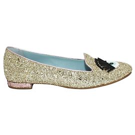 Chiara Ferragni Glitter "Eyes" Loafers Metallic