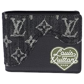 Louis Vuitton-Louis Vuitton - BRAND NEW / SOLD OUT / Spring 2022 / Wallet Slender in black denim by Nigo-Black