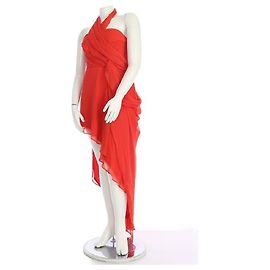 [Gebraucht] ASOS-Größe 2XL 2XL Damen rotes langes Kleid Rot