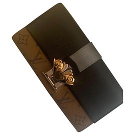Louis Vuitton Brown Monogram Reverse Sarah Column Cartera larga negro Otro