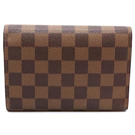 Louis Vuitton-Louis Vuitton Damier Ebene Organizer Wide Trifold Wallet-Brown