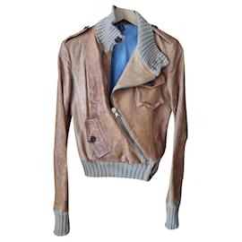 Autre Marque A-Priorité Leather jacket Taupe