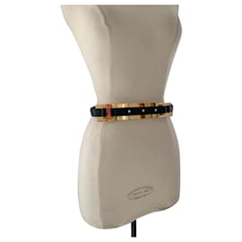 Elie Saab Gürtel Schwarz Gold hardware