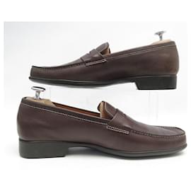 JM Weston-JM WESTON LOAFERS 625 7D 41 BROWN LEATHER LOAFERS LEATHER SHOES-Brown