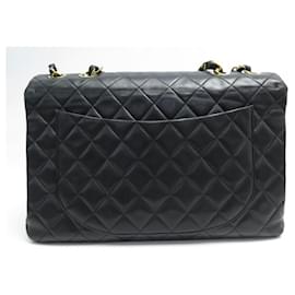 Chanel-CHANEL CLASSIC TIMELESS MAXI JUMBO HANDBAG IN BLACK QUILTED LEATHER BAG-Black