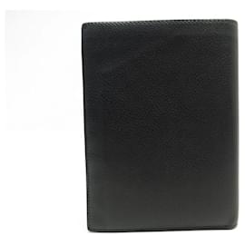 Hermès-NEW HERMES WALLET IN BLACK LEATHER CARD HOLDER + LEATHER WALLET BOX-Black
